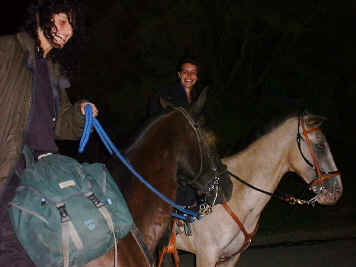 horseback to arenal volcano look out by full moon
